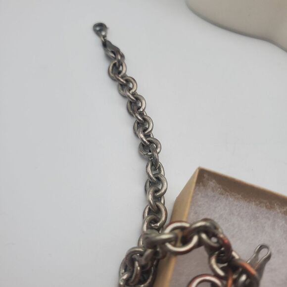 Estate aged silver chain bracelet plated antique heirloom - Picture 3 of 3